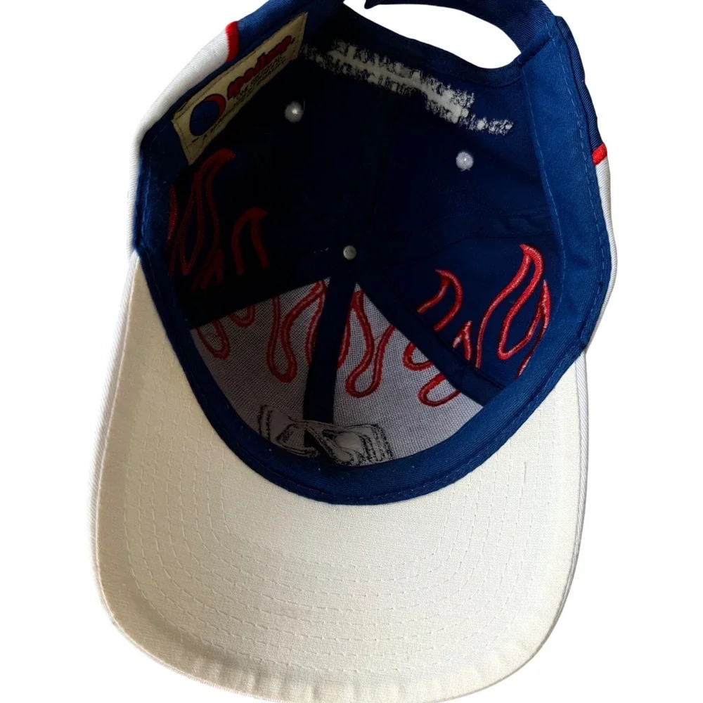 Road America‎ Flames Logo Baseball Cap Hat Men Blue White Red Racing Wisconsin